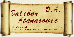 Dalibor Atanasović vizit kartica